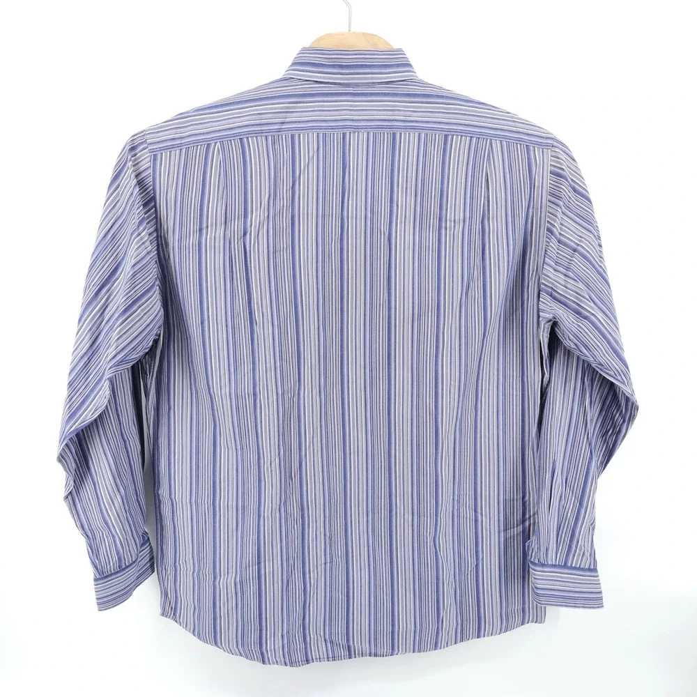 Polo Ralph Lauren Button Down‎ Shirt Blue Striped Jerome Cotton Mens L